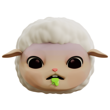 Mouton vomissant emoji  3D Icon