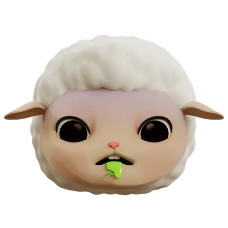 Mouton vomissant emoji  3D Icon