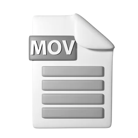 3 D Icon Illustration Of Mov File Icon 3D Icon