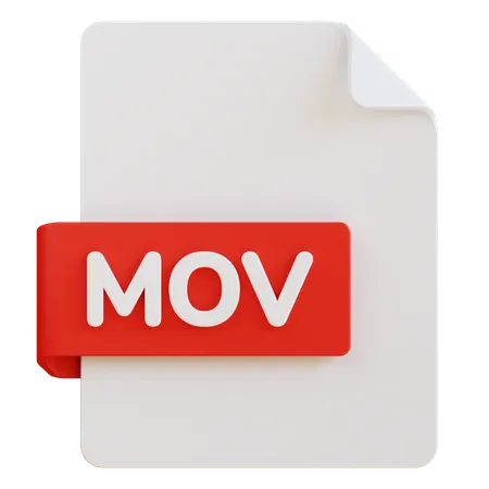 3 D Illustration Of Mov File Extension 3D Icon