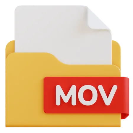 3 D Mov File Extension Folder 3D Icon