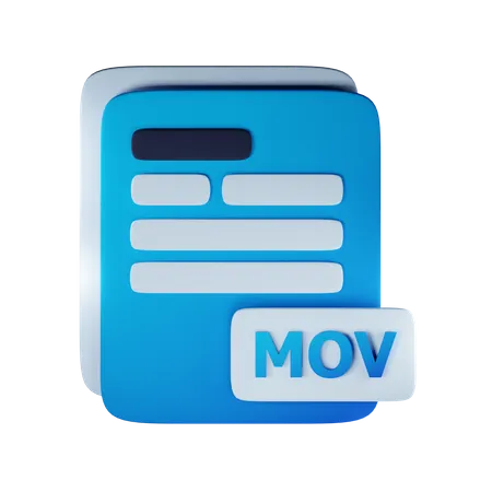Mov file extension  3D Icon