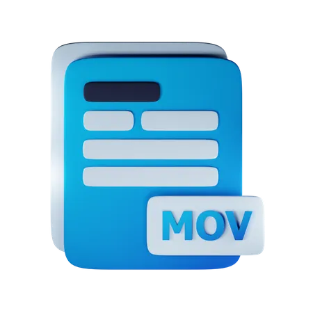 Mov file extension 3D Icon