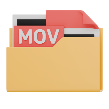 Mov File Folder  3D Icon