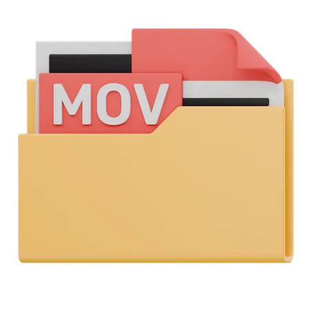 Mov File Folder  3D Icon