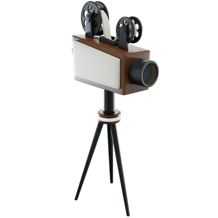 3 D Movie Camera With Isolated Background 3D Icon