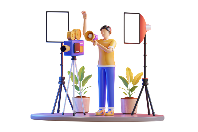 Movie director  3D Illustration