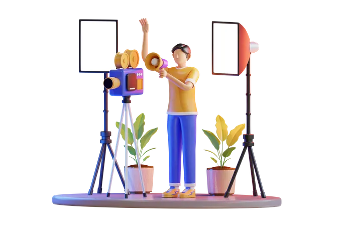 Movie director  3D Illustration