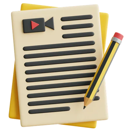 Movie Script  3D Icon