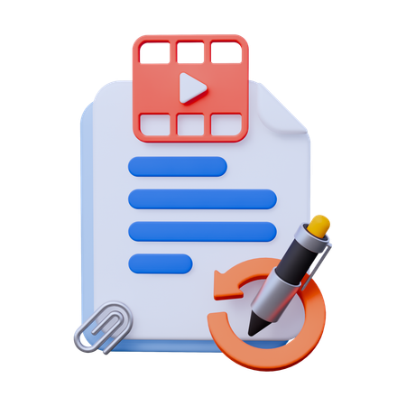 Movie Script  3D Icon