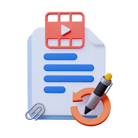 Movie Script  3D Icon
