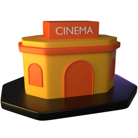 Movie Theater Building  3D Icon