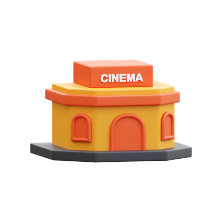 Movie Theater Building  3D Icon