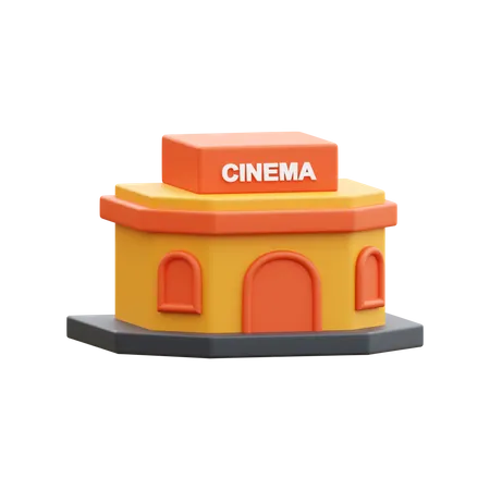 Movie Theater Building  3D Icon