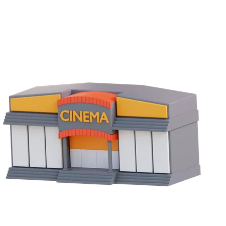 3 D Illustration Cinema Building 3D Icon