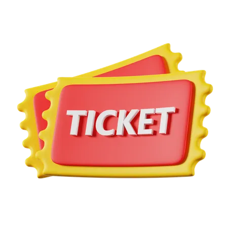 Movie Or Cinema Tickets 3 D Render Icon 3D Icon