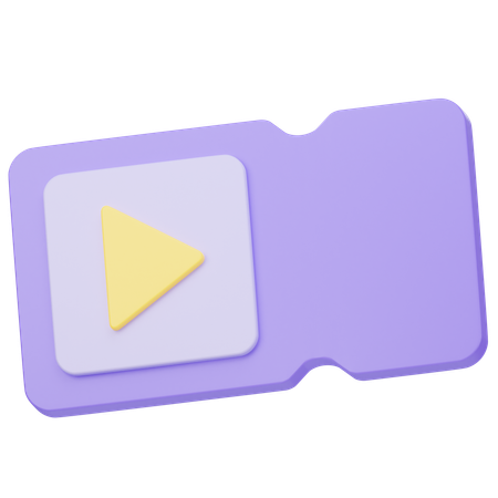 Movie Ticket  3D Icon