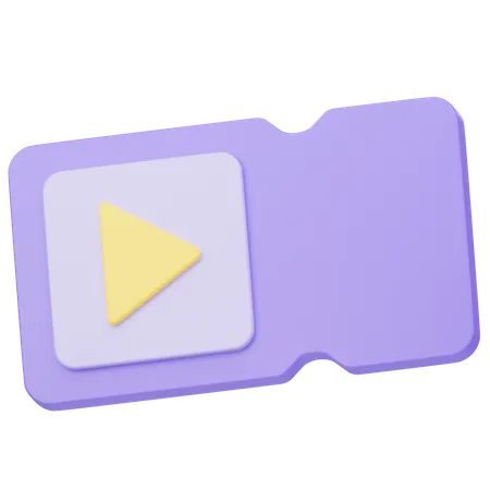 Movie Ticket  3D Icon