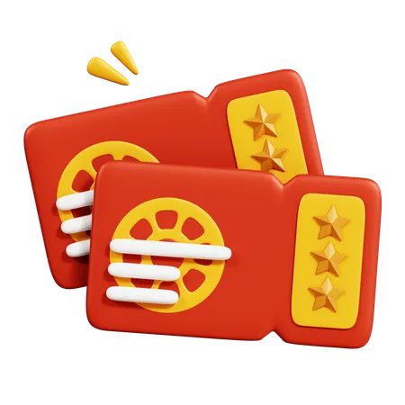 Movie Ticket  3D Icon