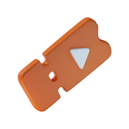 Movie Ticket  3D Icon