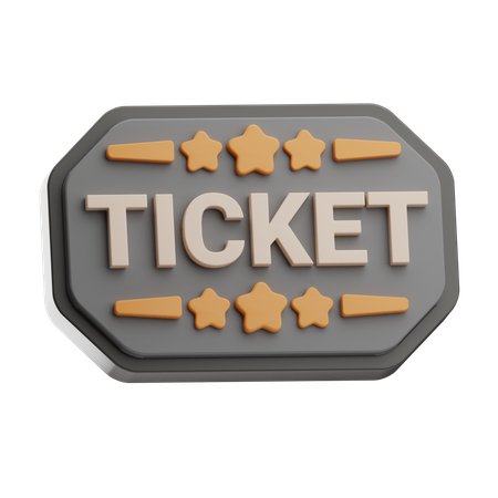 Movie Ticket  3D Icon