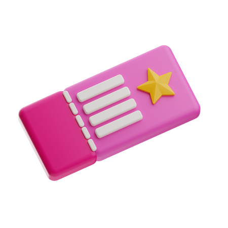 Movie Ticket  3D Icon