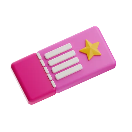 Movie Ticket  3D Icon