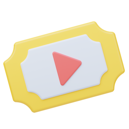 Movie Ticket  3D Icon