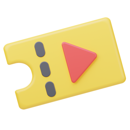 Movie Ticket  3D Icon