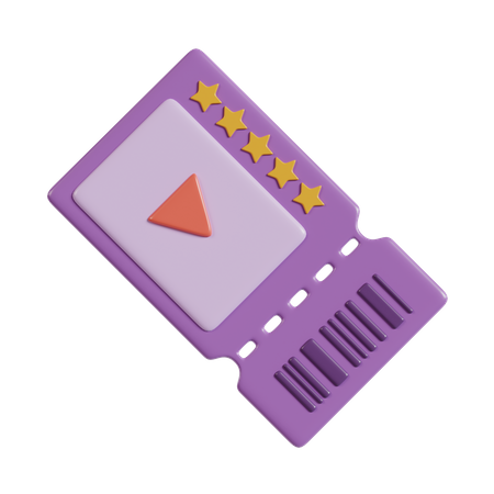 Movie Ticket  3D Icon