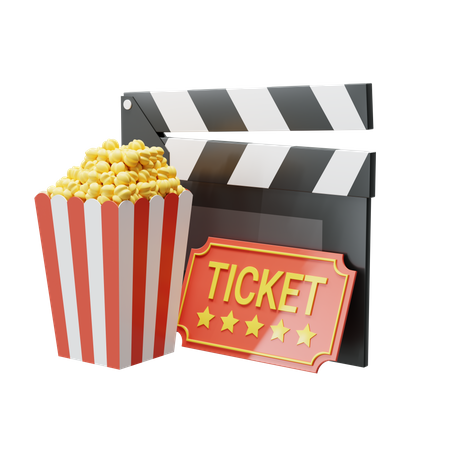 Movie Ticket  3D Illustration