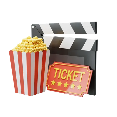 Movie Ticket  3D Illustration