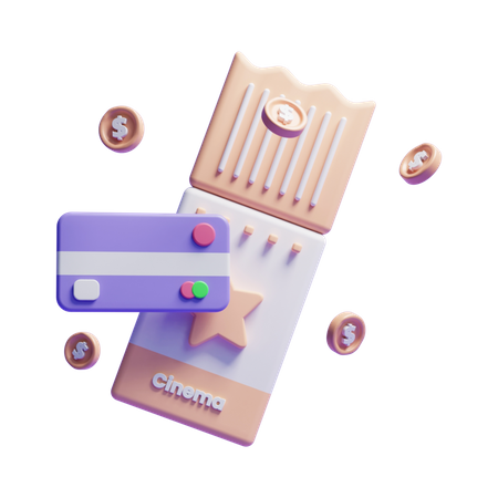 Movie Ticket Payment  3D Icon