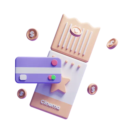 Movie Ticket Payment  3D Icon