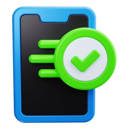 Móvil con marca de verificación  3D Icon