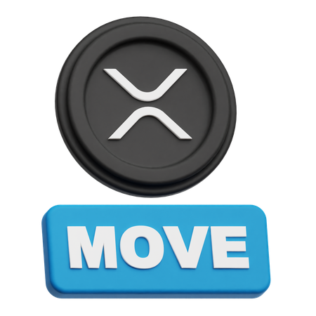 Movimento da moeda XRP  3D Icon