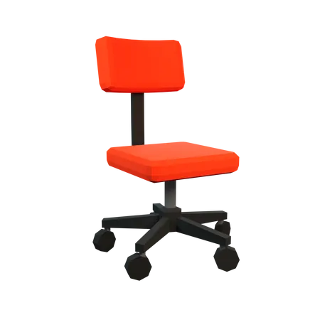 3 D Office Chair On Wheels Red 3D Illustration