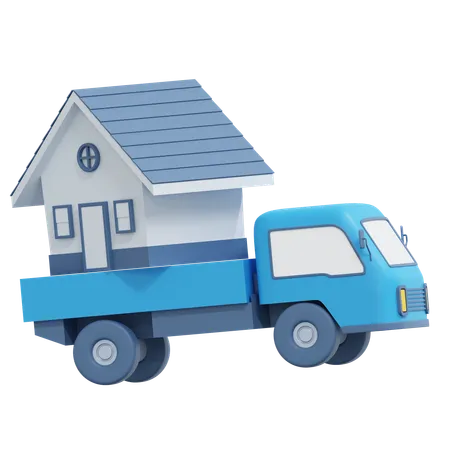 Moving House Real Estate 3 D Icon Illustration 3D Icon