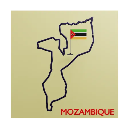 Mozambique map  3D Icon