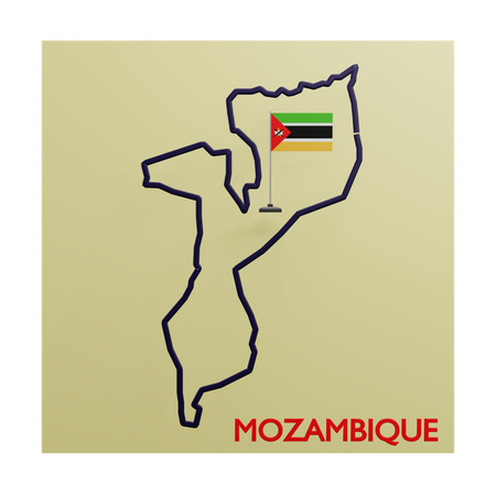 Mozambique map  3D Icon