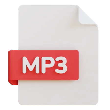 3 D Illustration Of Mp 3 File Extension 3D Icon