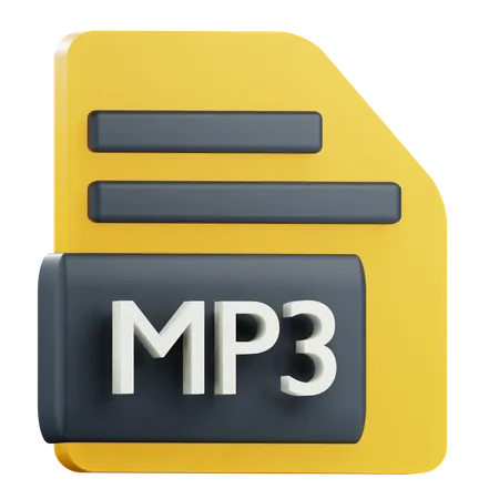 3 D Mp 3 File Illustration With Transparetnt Background 3D Icon