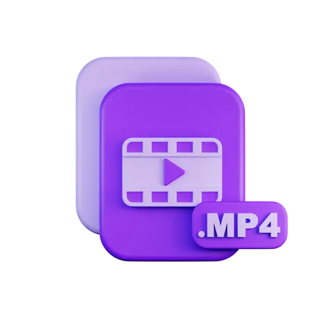 Archivo mp4  3D Icon