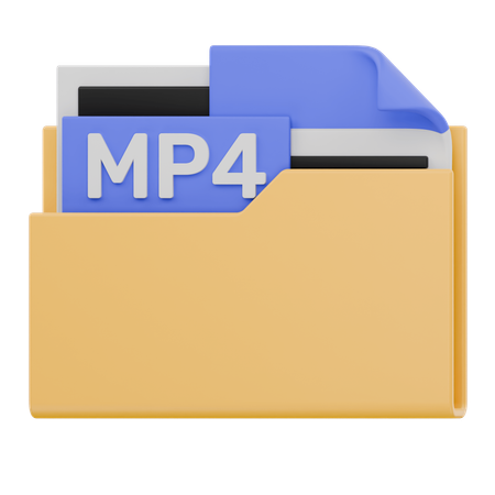 Dossier de fichiers MP4  3D Icon