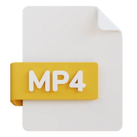 3 D Illustration Of Mp 4 File Extension 3D Icon