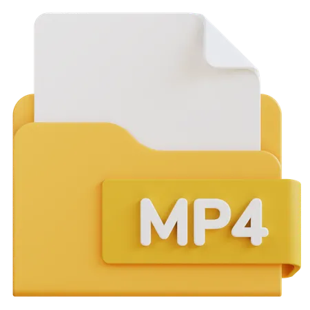 3 D Mp 4 File Extension Folder 3D Icon