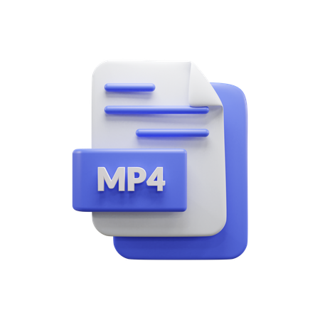 Mp 4 File  3D Icon