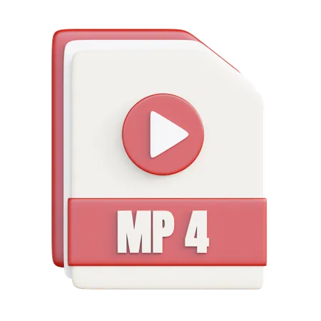 Mp 4 File  3D Icon