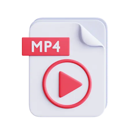 Mp 4 File  3D Icon