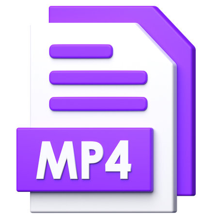 Mp 4 File  3D Icon